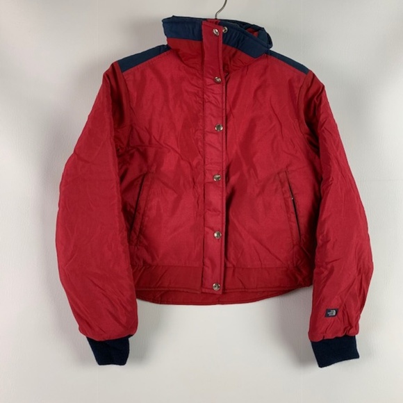 THE NORTH FACE KIDS VINTAGE PARKA RED AND BLUE